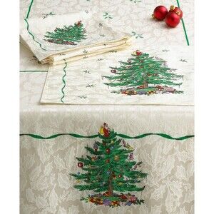 Spode Ivory Christmas Tree Tablecloth 60 x 84 inches New Classic